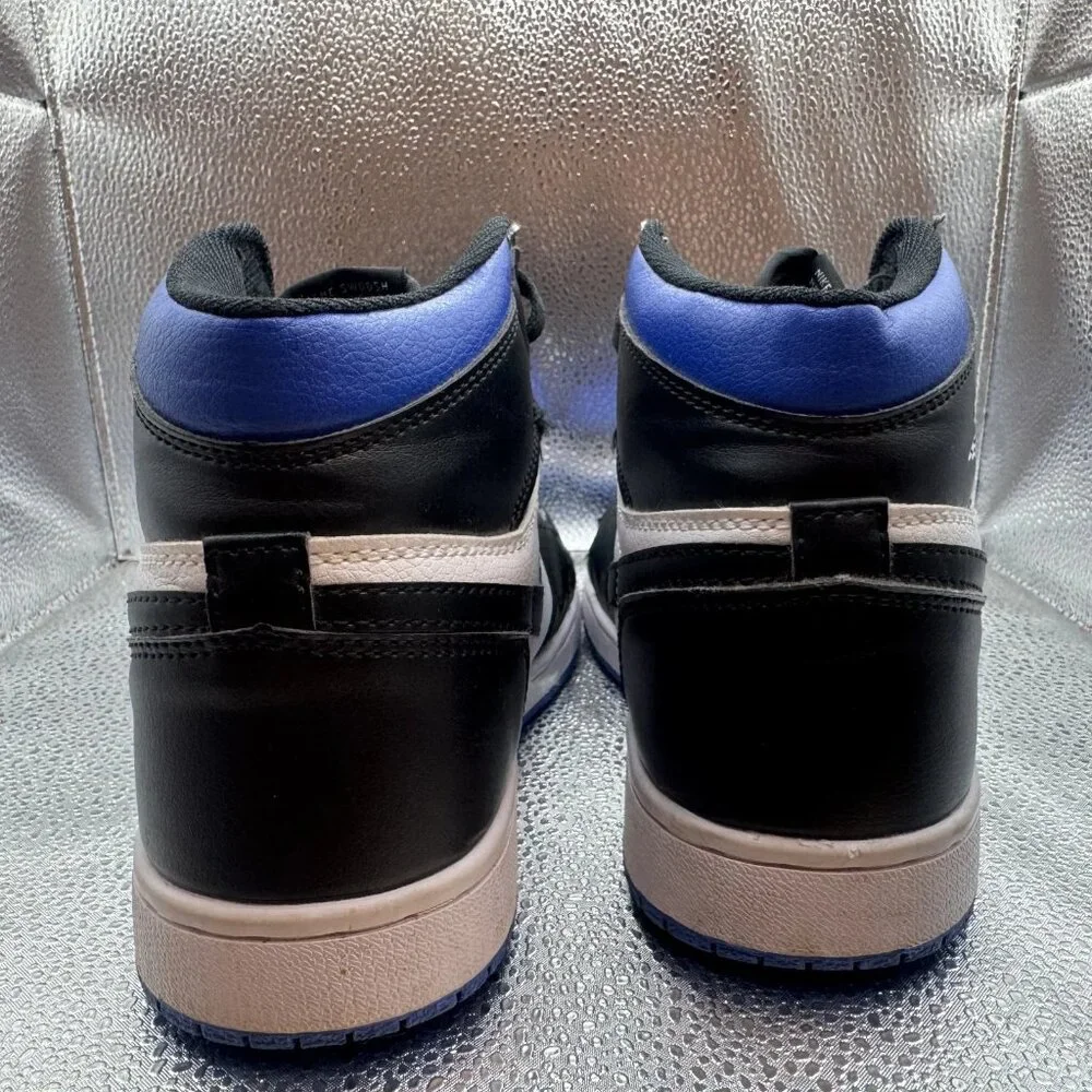 Size 7 - Nike Air Jordan 1 Retro High OG White Black‎ Blue Mens Athletic Sneaker